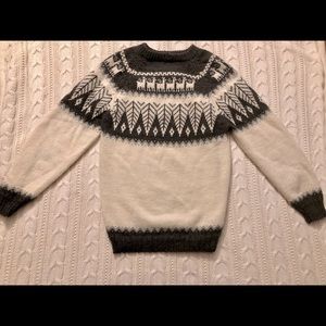 Dark gray and cream llama/alpaca wool sweater